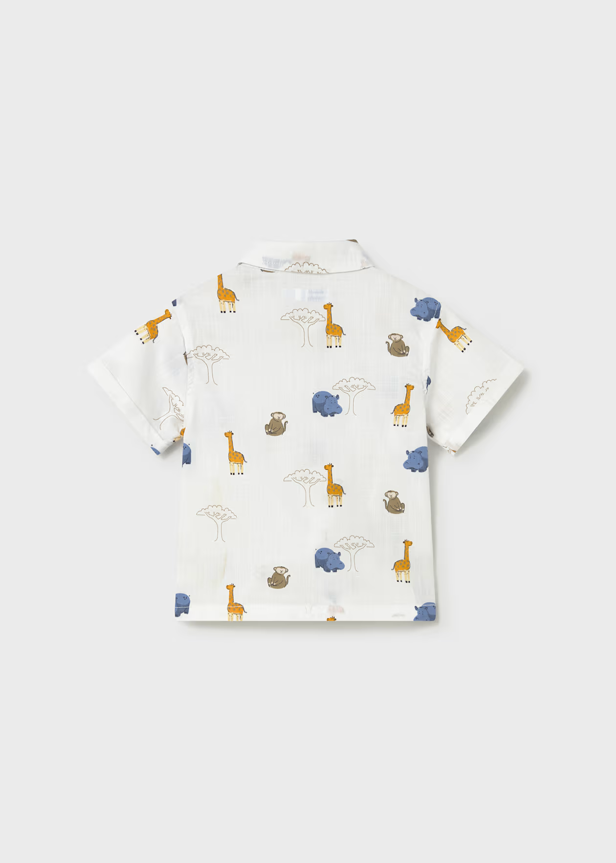 Baby Printed Short Sleeve Shirt - White