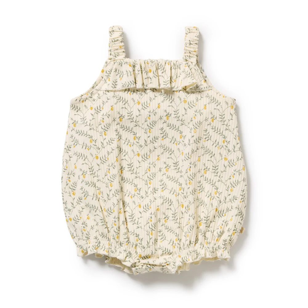 Wilson + Frenchy Lemon Leaf Organic Playsuit Little Sprout