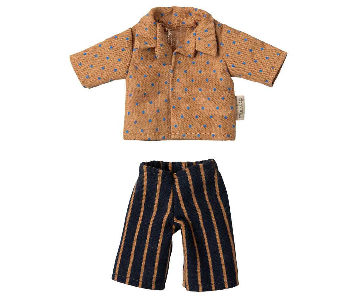 Clothes for Dad Mouse - Shirt and Striped Pants-Little Sprout