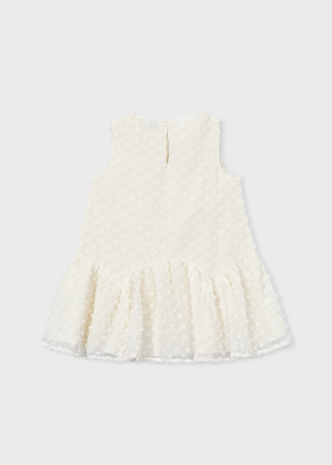 Girl Plumeti Dress - Bone