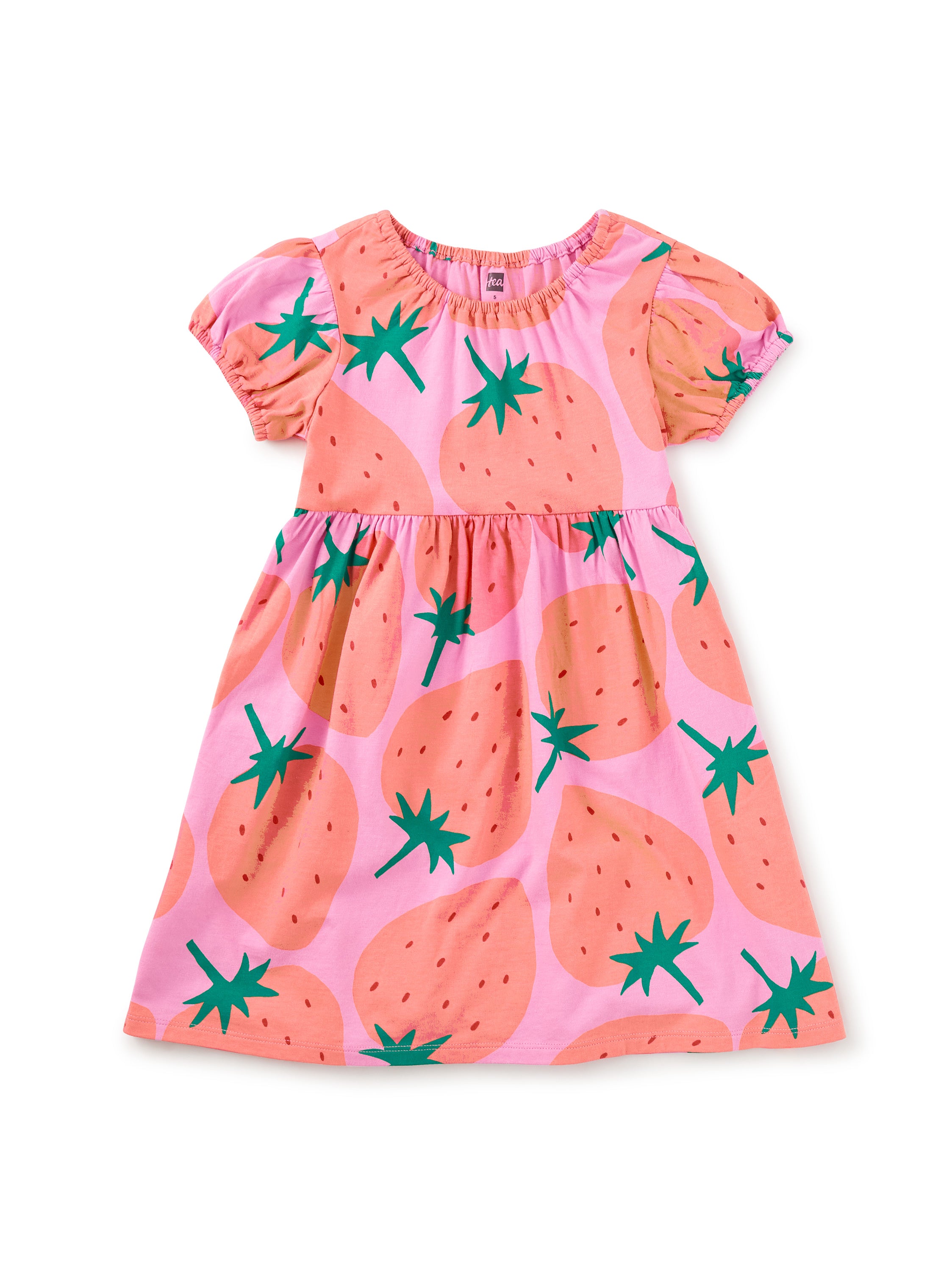 Tea Collection Puff Sleeve Empire Dress Fresas Little Sprout