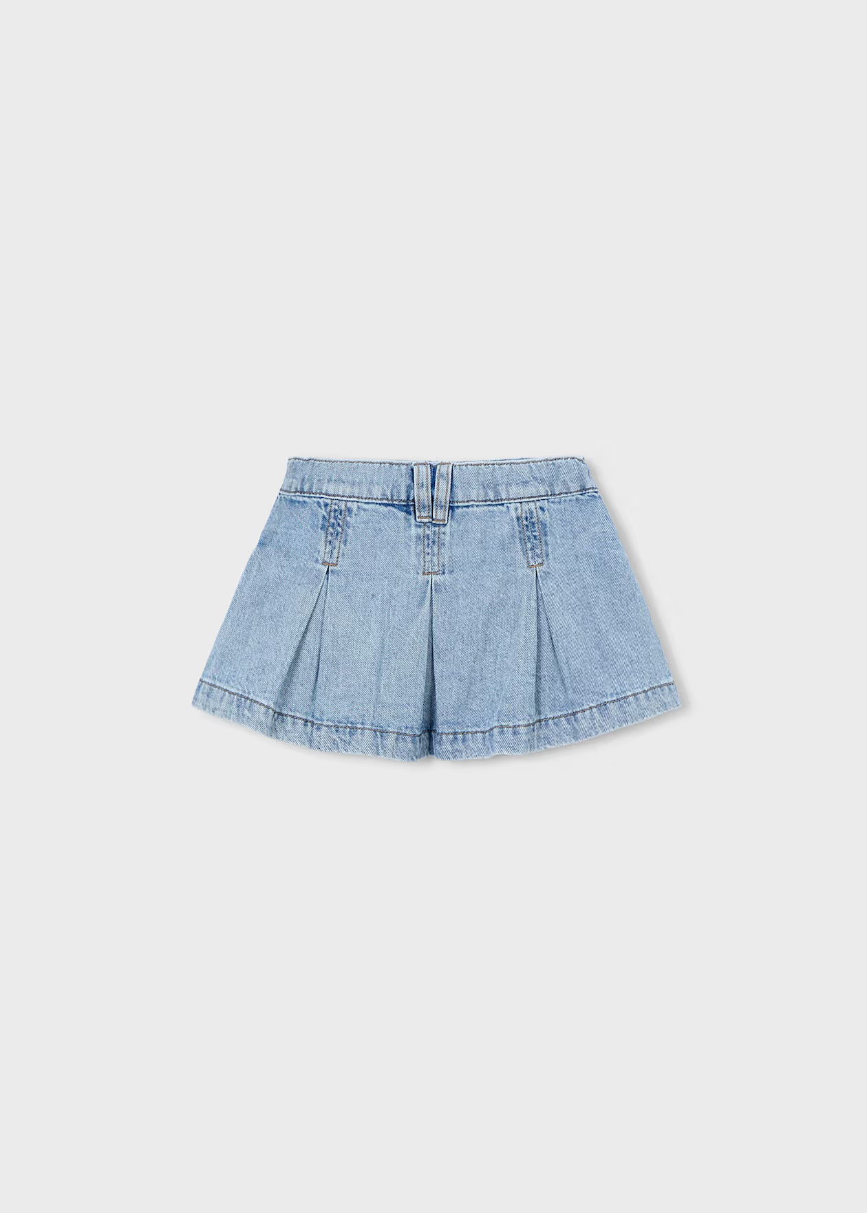 Pleated Denim Skirt - Light