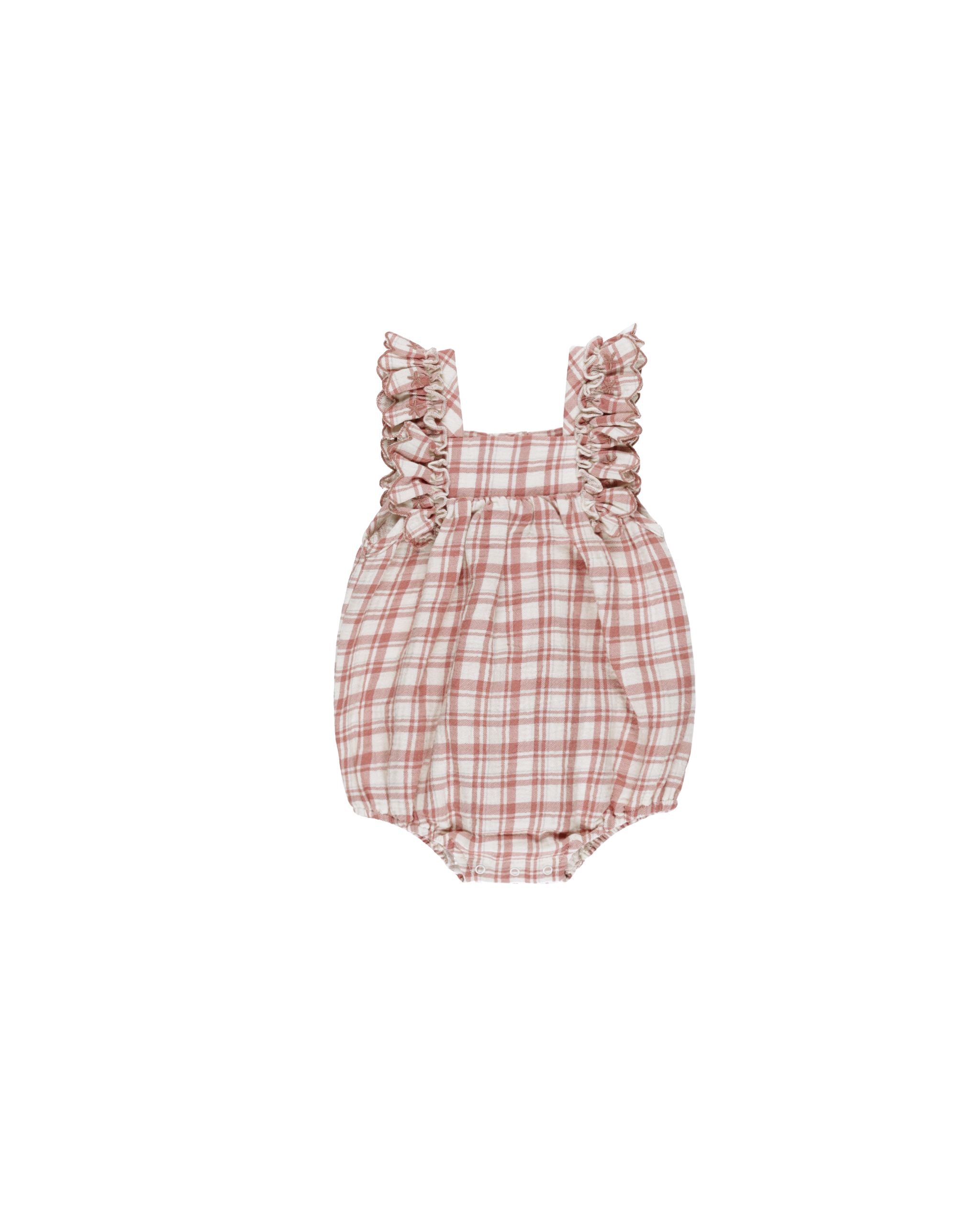 Maya Romper - Pink Plaid