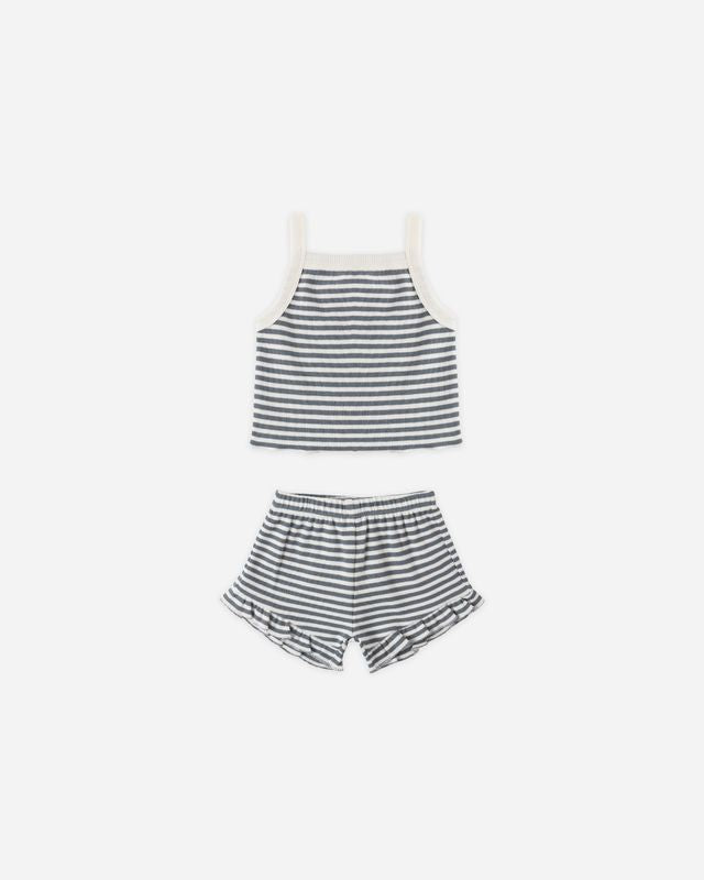 Quincy Mae Evie Tank and Shortie Set Ocean Stripe