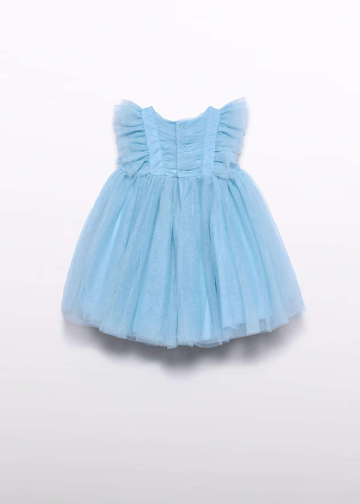 Baby Ruffled Tulle Dress - Sky Blue