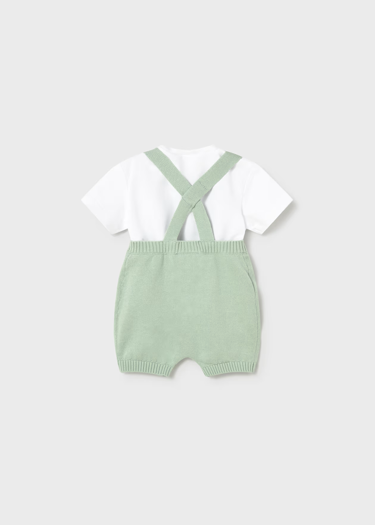 Newborn Dungaree and T-Shirt Set - Seaweed