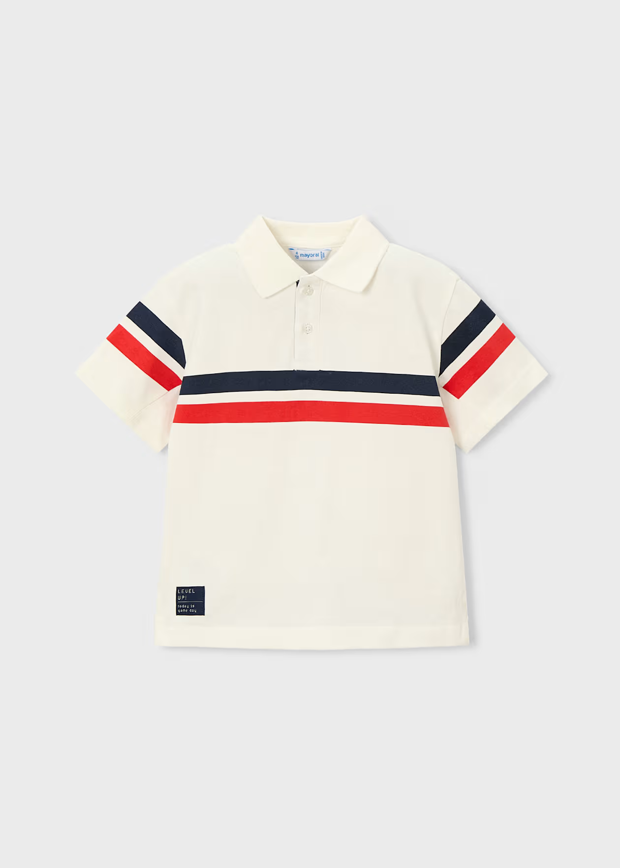 Mayoral Boy Color Stripes Polo Cream Tomato Little Sprout