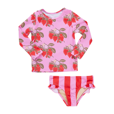 Baby Rash Guard Set - Pink Wild Strawberries