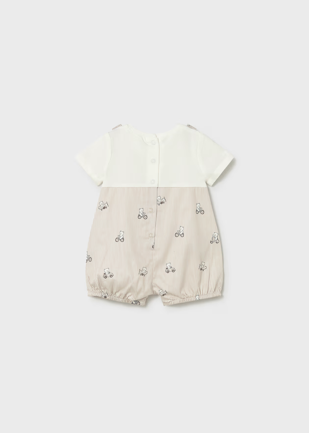 Newborn Boy Teddy Bear Print Romper - Mole