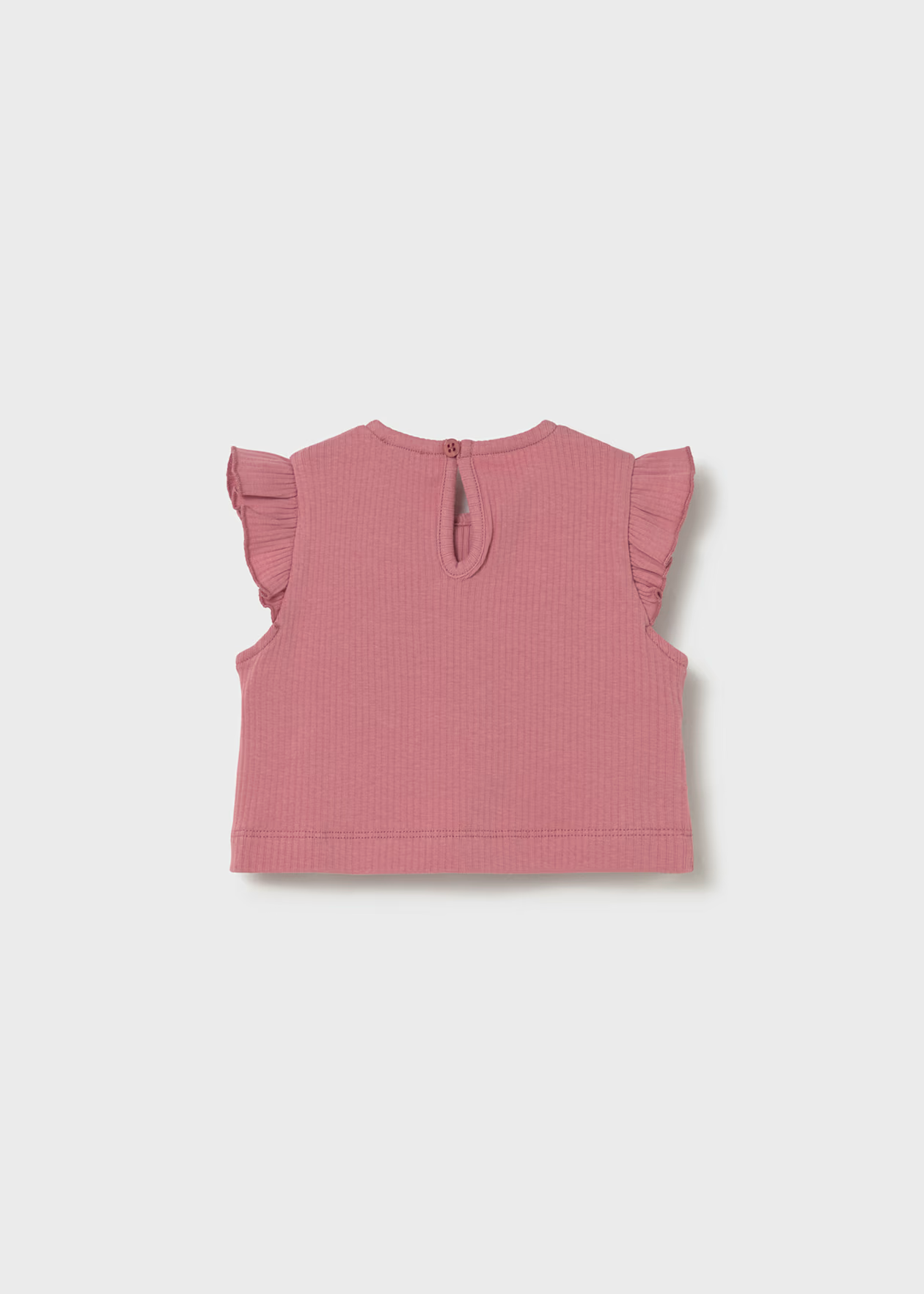 Baby Ribbed Bow Top - Blush