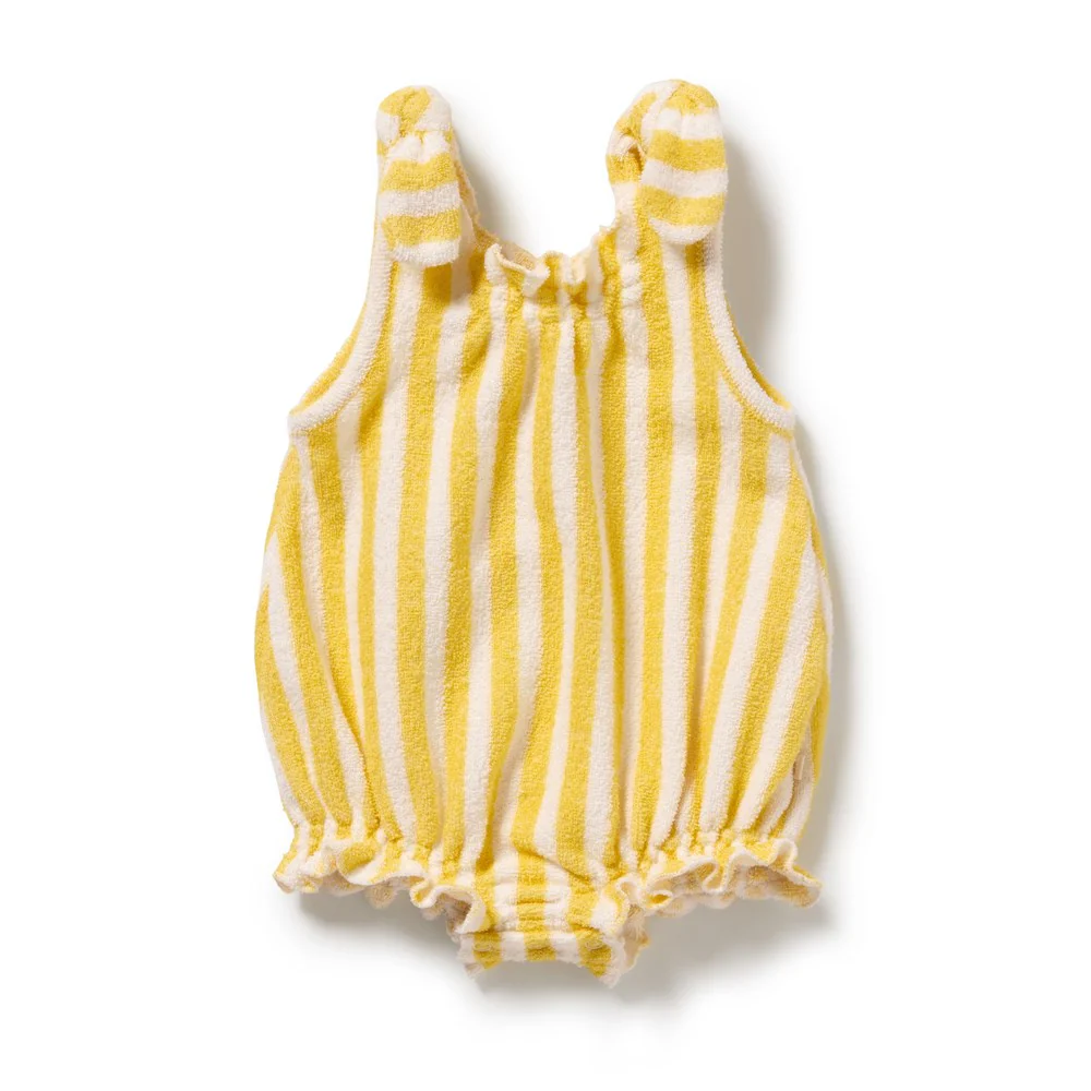 Wilson + Frenchy Honey wave Terry Tie Playsuit Little Sprout