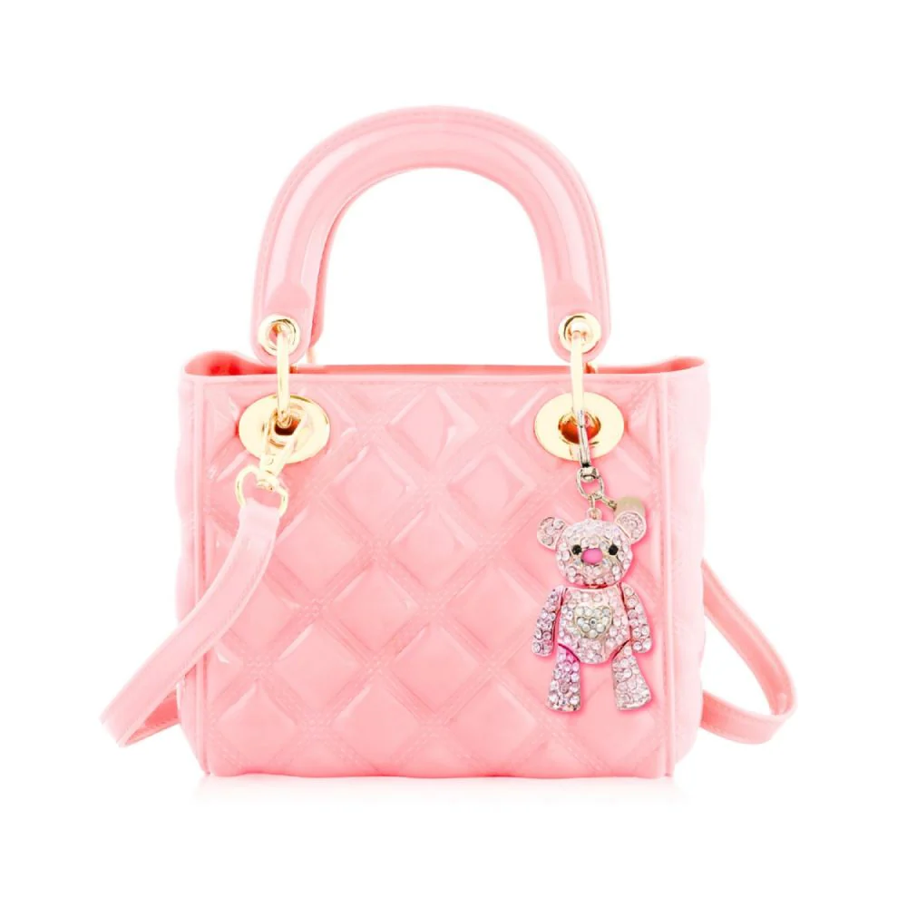 Pearl Handbag Ballet Pink with Teddy Little Sprout
