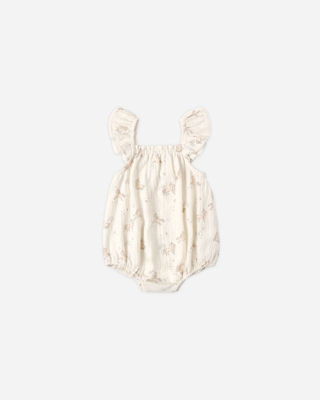 Quincy Mae Bonnie Romper Unicorns Little Sprout