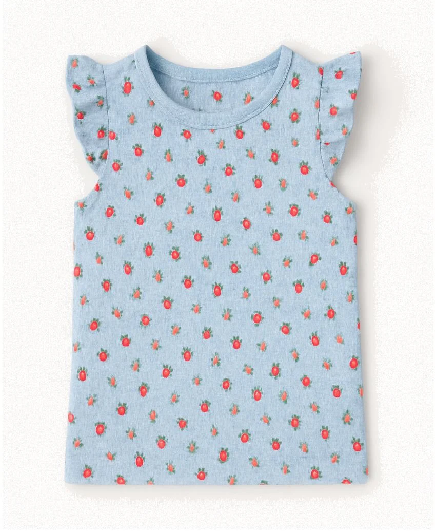 Vignette Nola Top Blue Strawberries Little Sprout