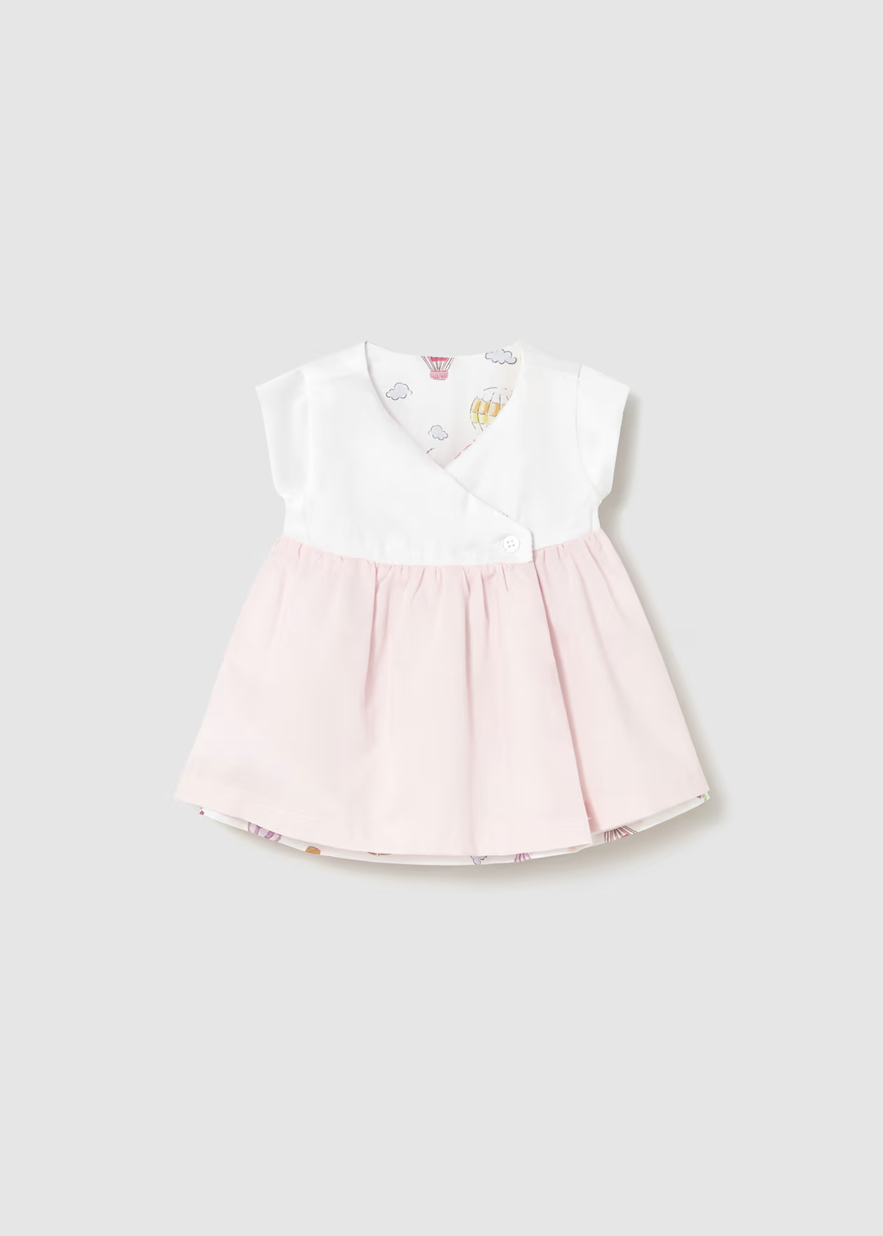 Newborn Girl Reversible Dress - Pink