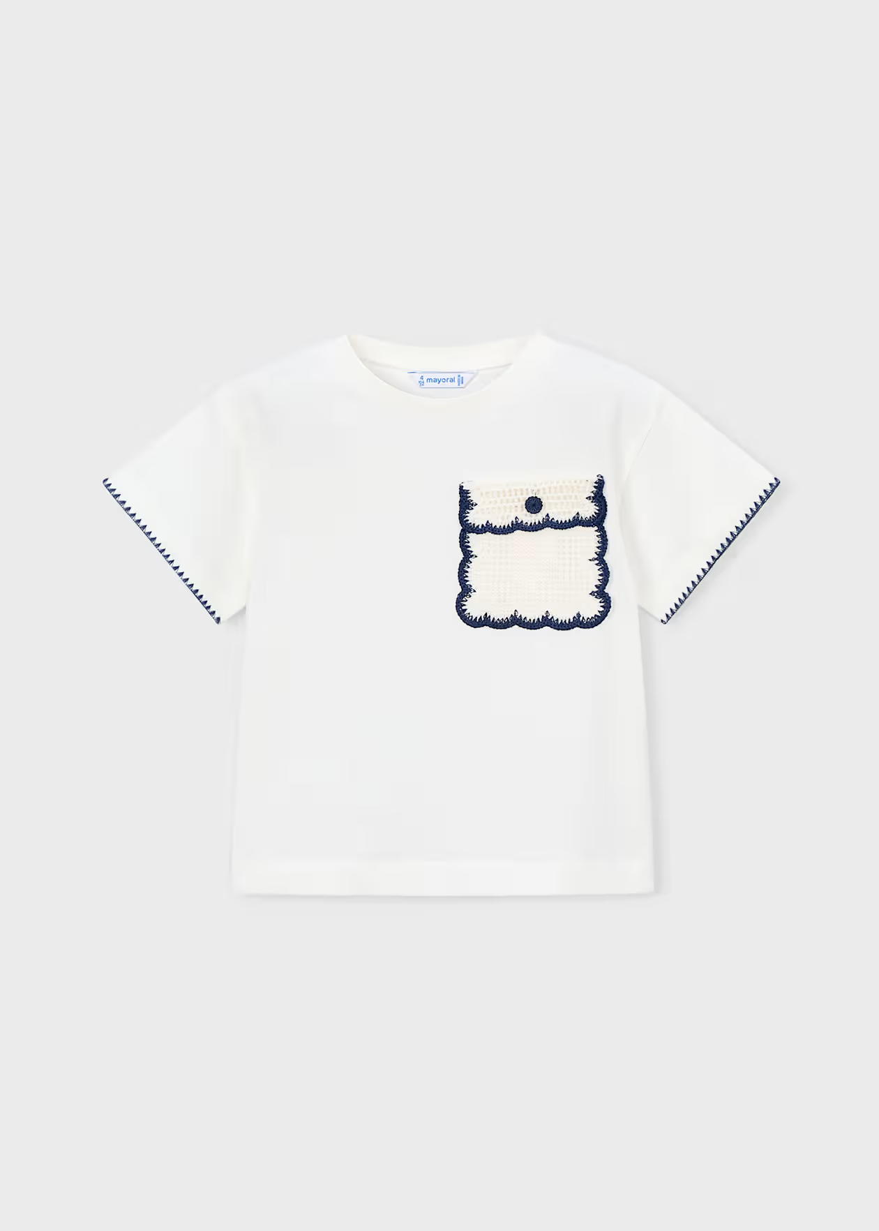 Girl Mayoral Applique Shirt Ecru Little Sprout