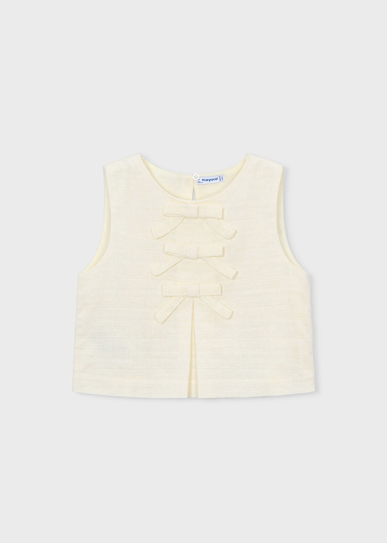 Mayoral Girl Bow Top Bone Little sprout