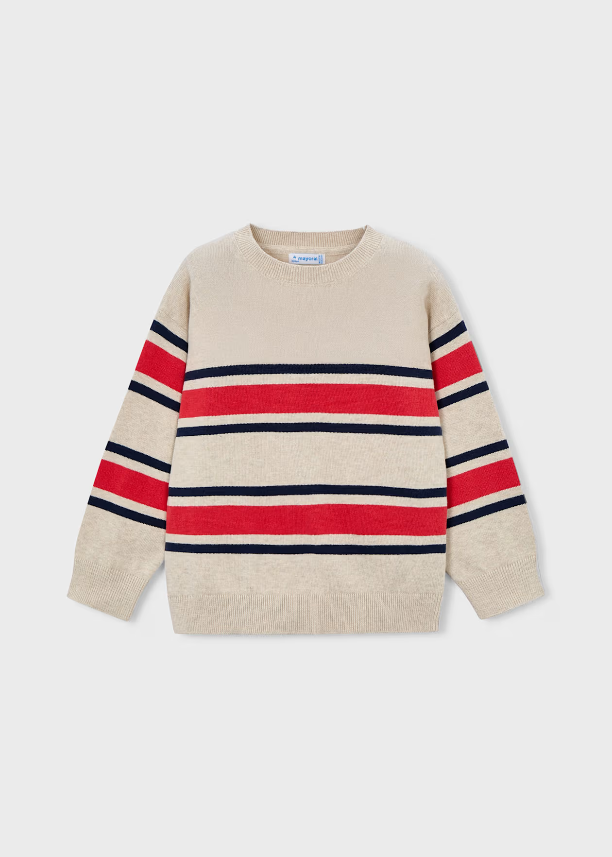 Mayoral Boy Striped Sweater Tomato Little Sprout