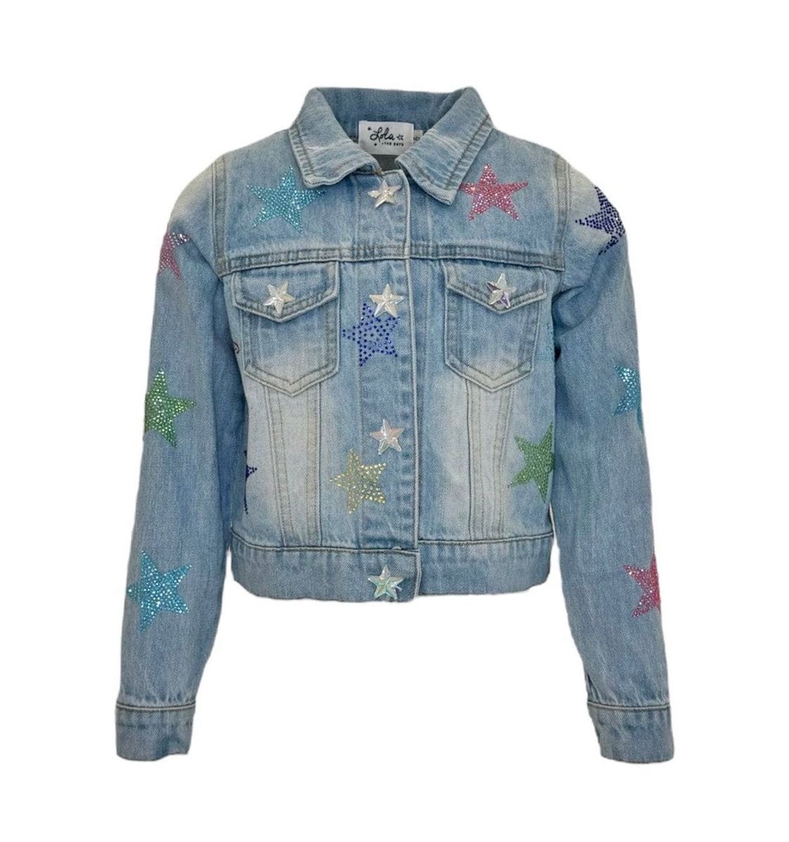 Crystal Rainbow Star Denim Jacket