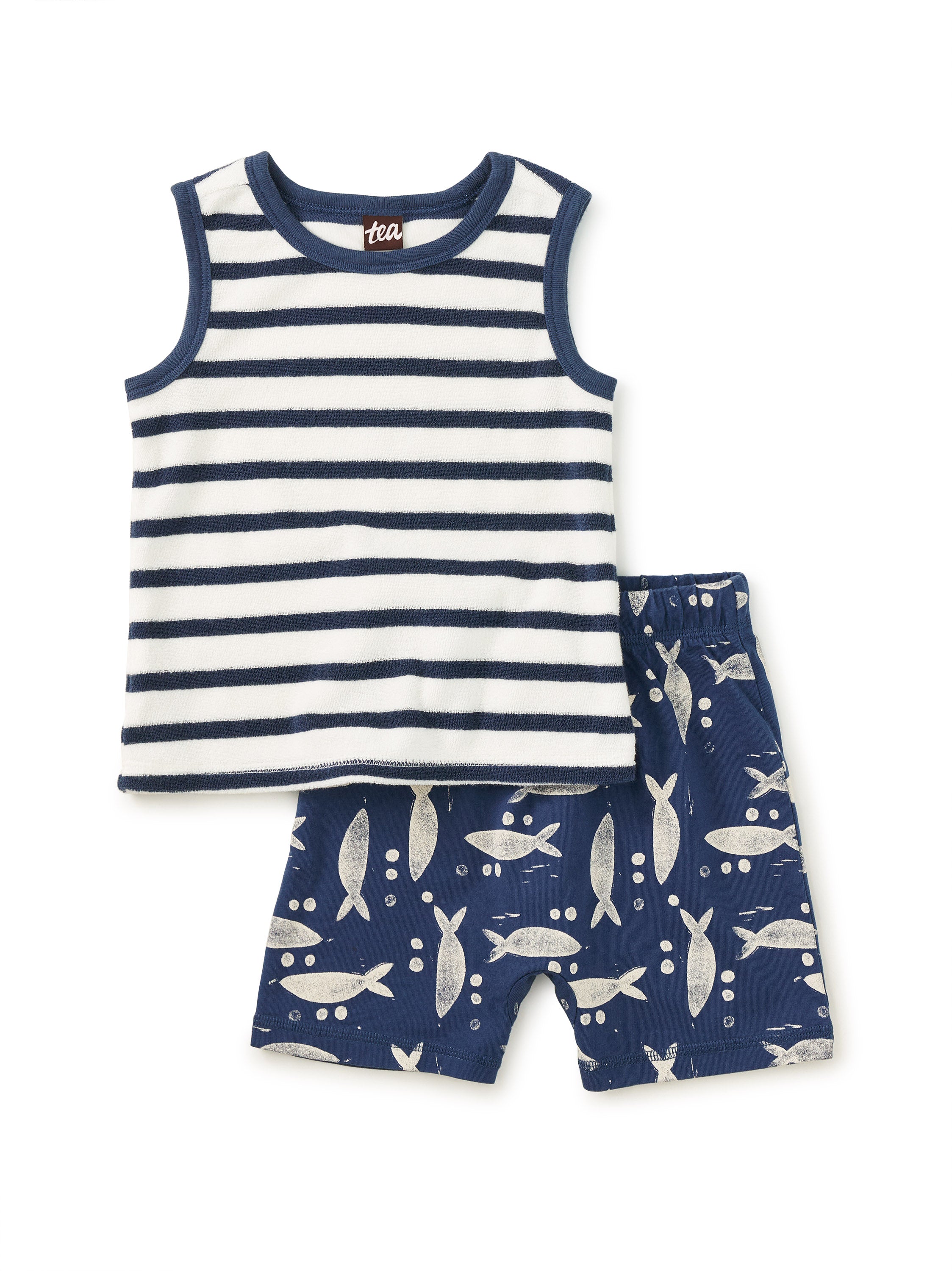 Terrycloth Tank and Shorts Set Little Sprout Tea Collection