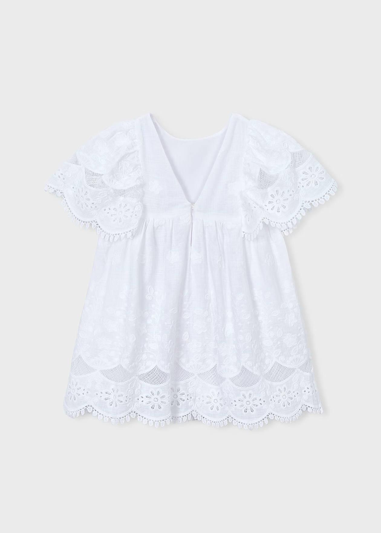 Embroidered Dress - White