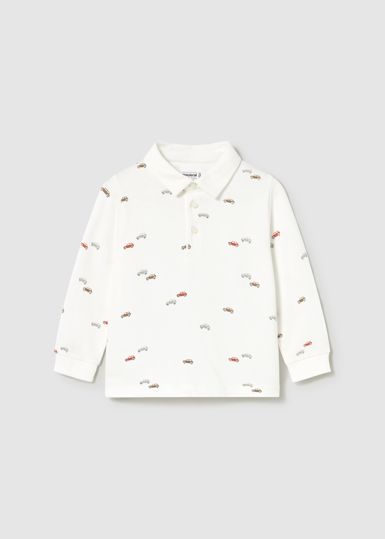 Baby Boy Printed Polo Shirt Cream Little Sprout