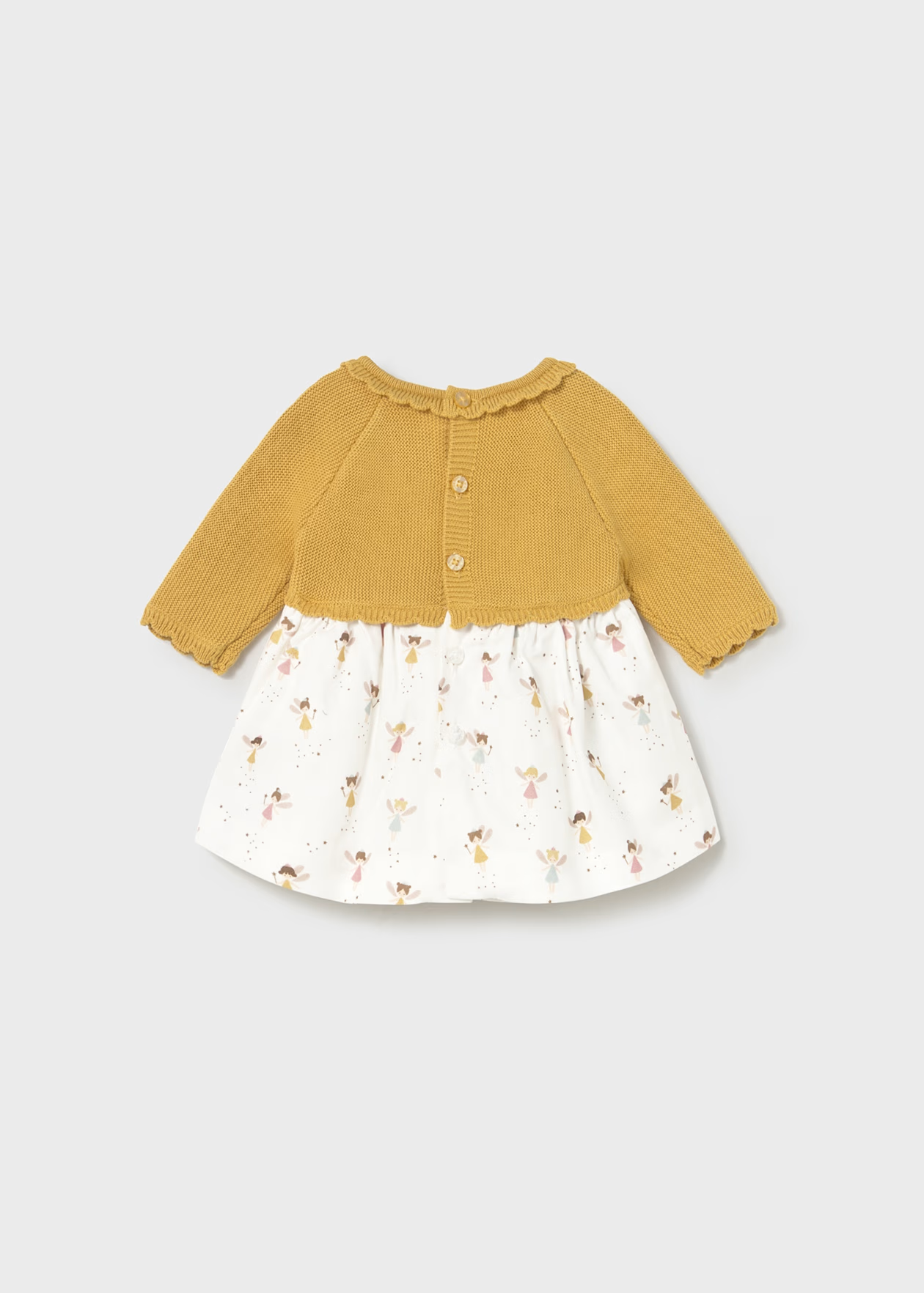 Newborn Girl Knit Printed Dress - Camomile