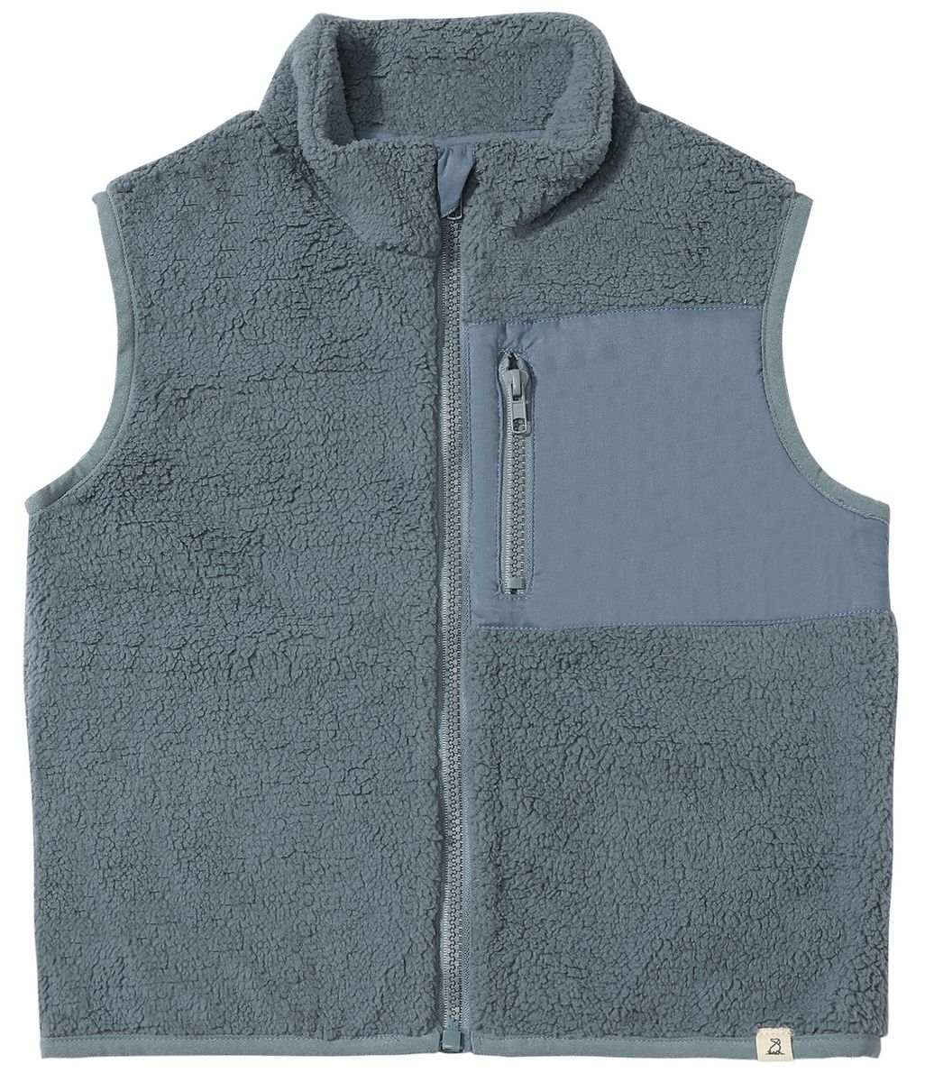 Me and Henry Gilt Sherpa Vest China Blue Little Sprout