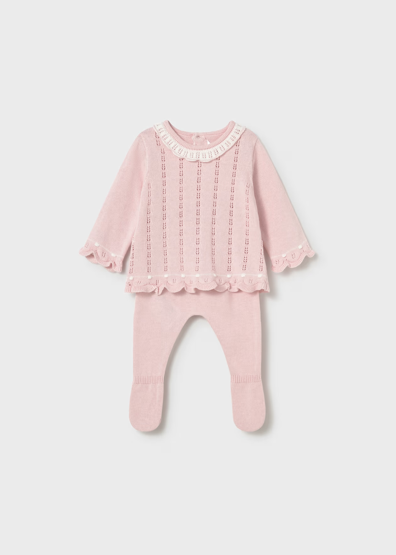 Newborn Girl Knit Pants and Sweater Set