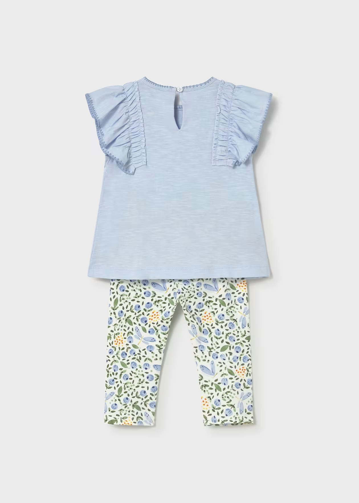 Baby Printed Legging and T Shirt Set - Sky