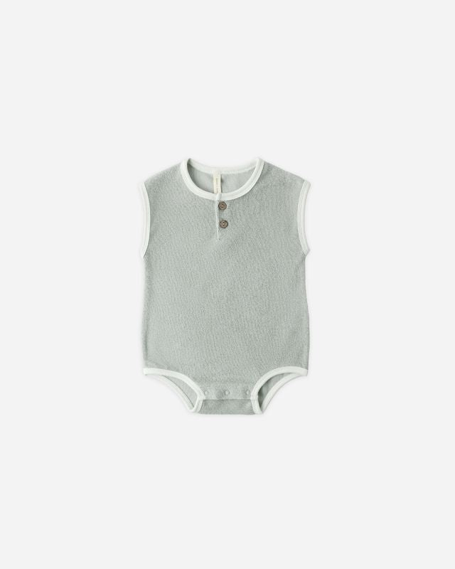 Quincy Mae Terry Cloth Romper Sky Little Sprout