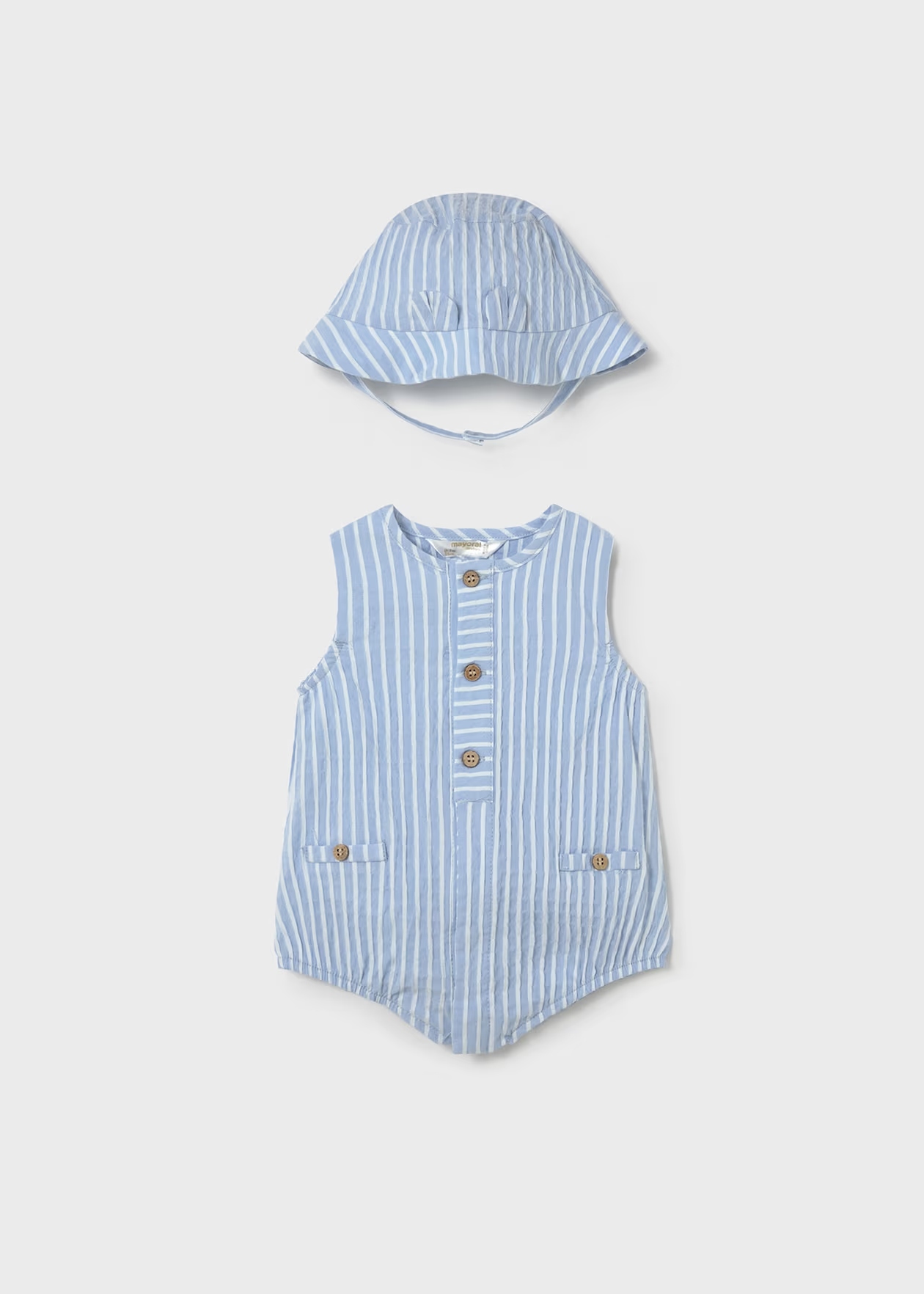 Mayoral Baby Boy Printed Romper with Hat Set Little Sprout 