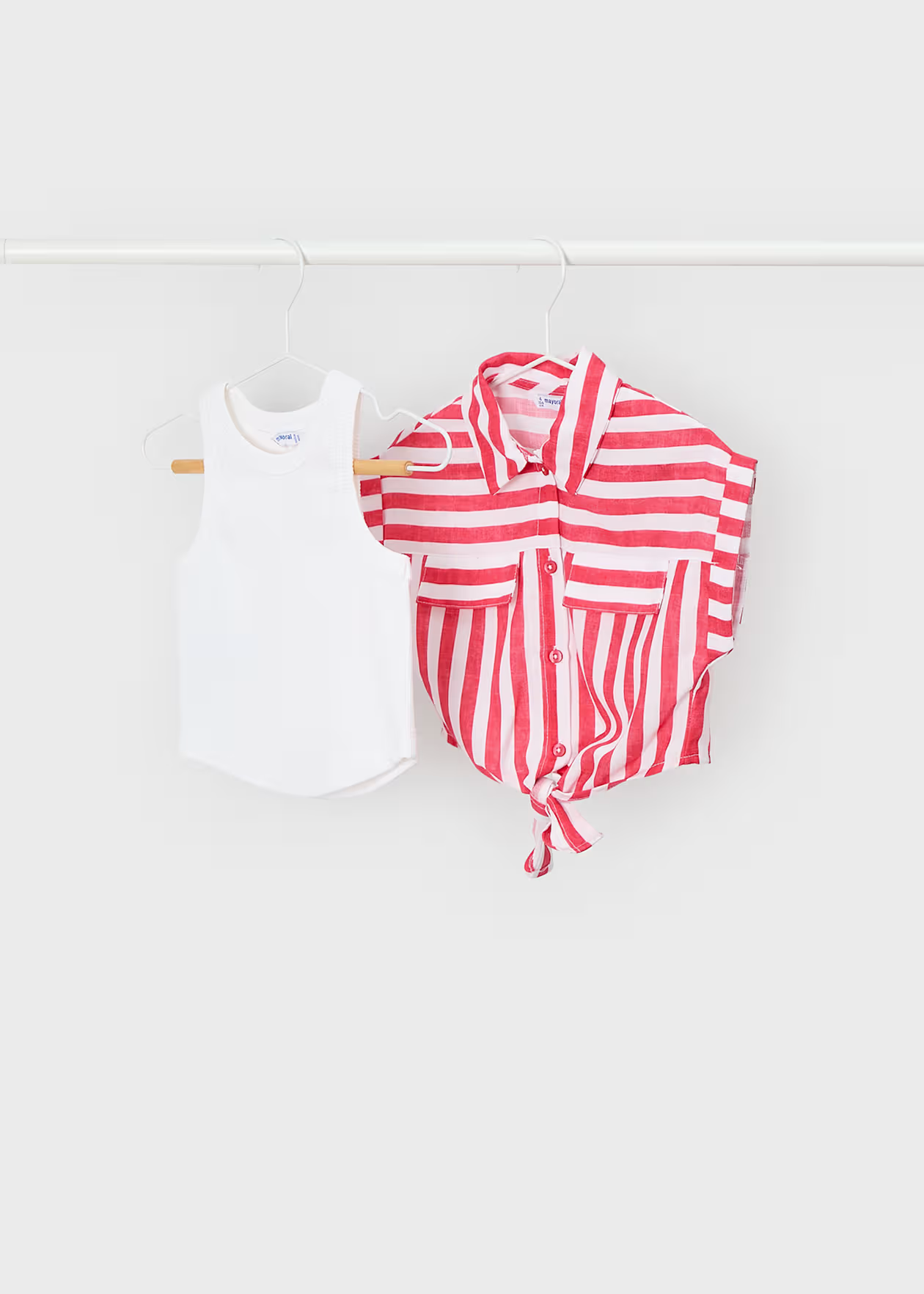 Girl Printed Shirt with Tank Top Persimmon Little Sprout