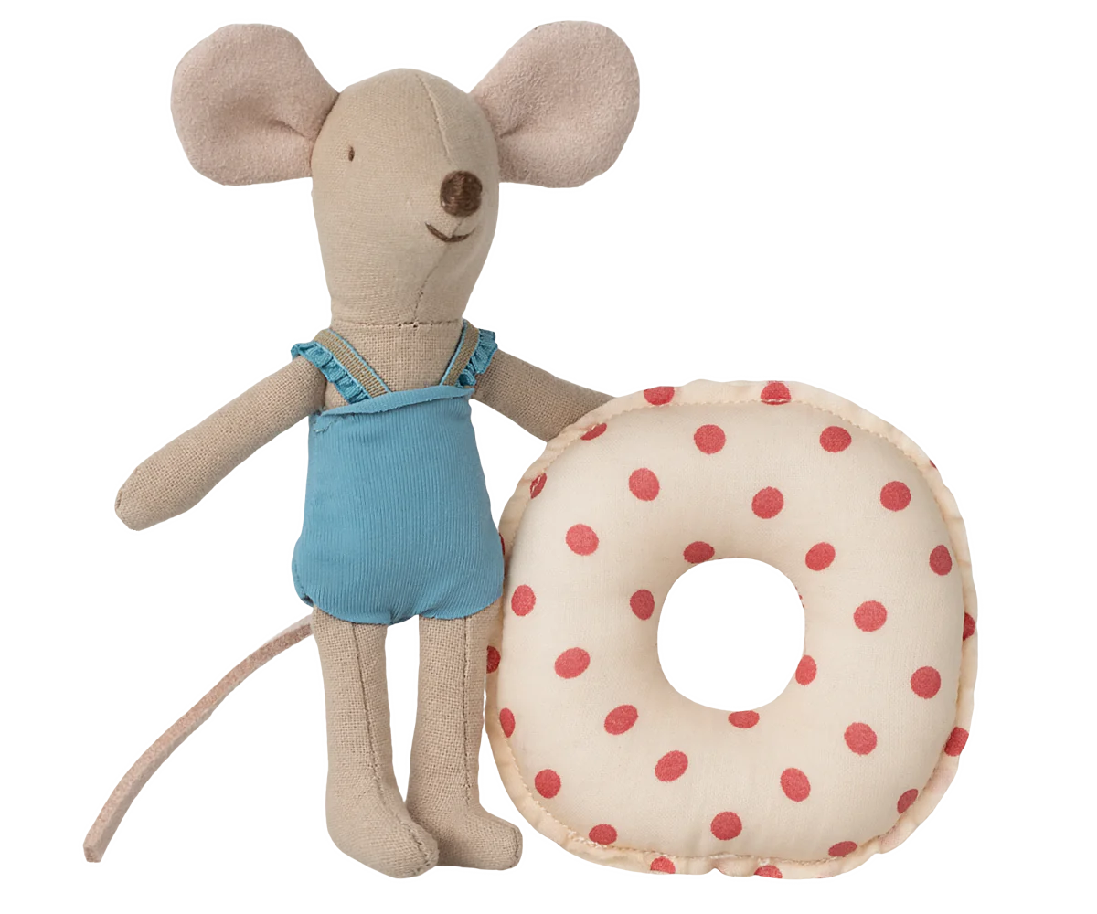 Beach Mouse with Float - Little Sister Red Dot