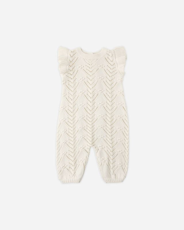 Quincy Mae Mira Knit Romper Natural Little Sprout