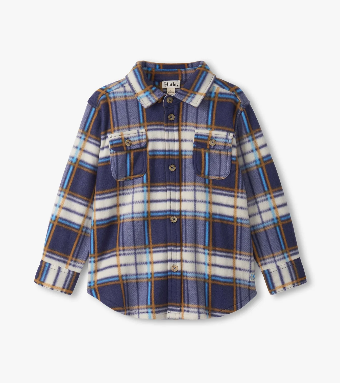 Mountain Top Plaid Fleece Button Down Blue Little Sprout