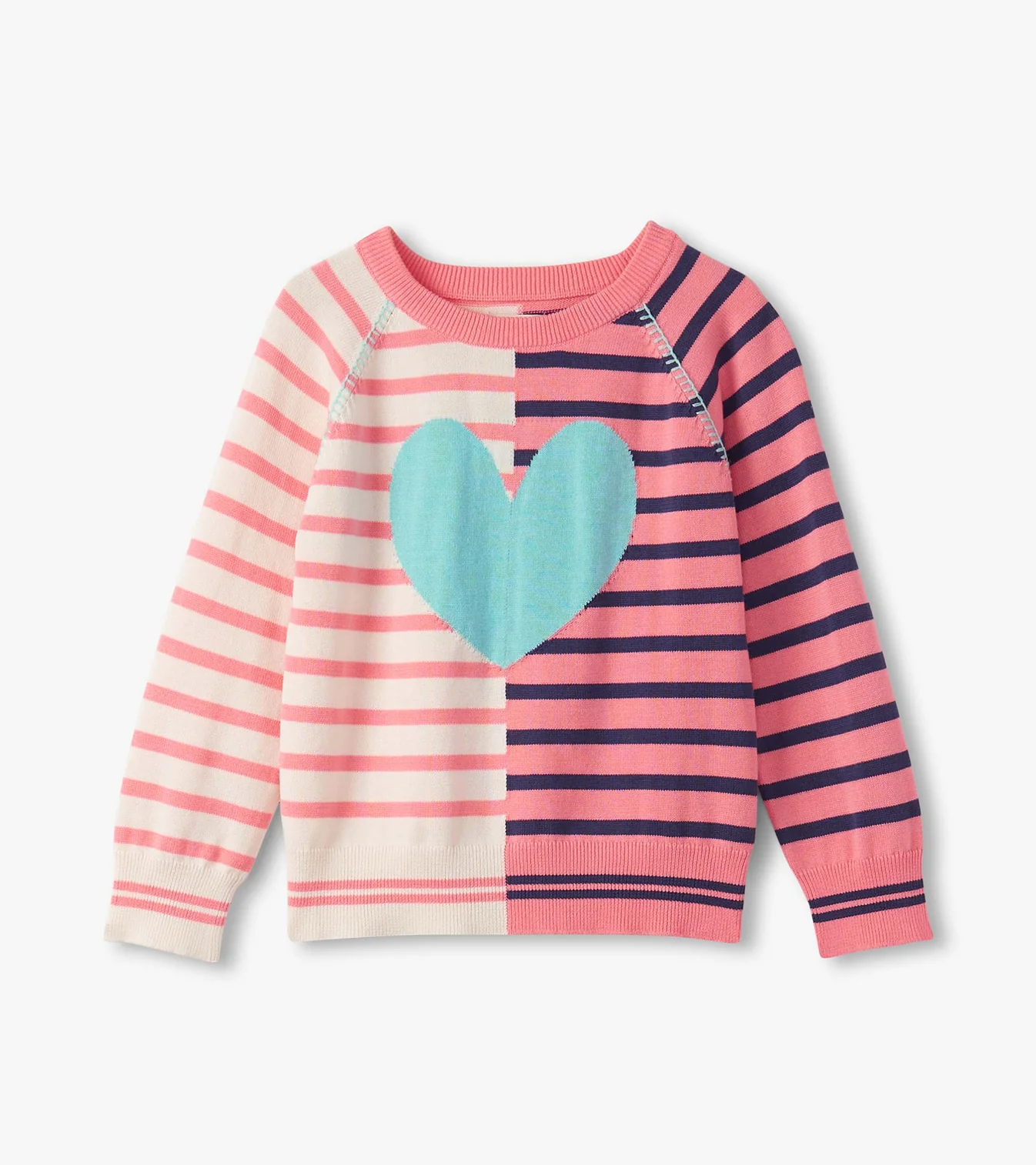 Hatley Mixed Stripes Sweater Flamingo Pink Little Sprout