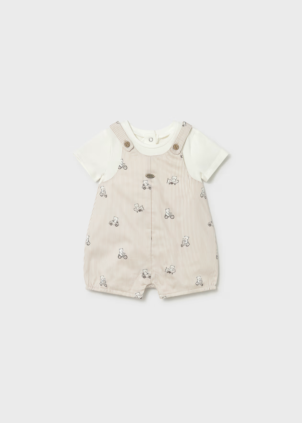 Mayoral Newborn Boy Teddy Bear Print Romper Little Sprout
