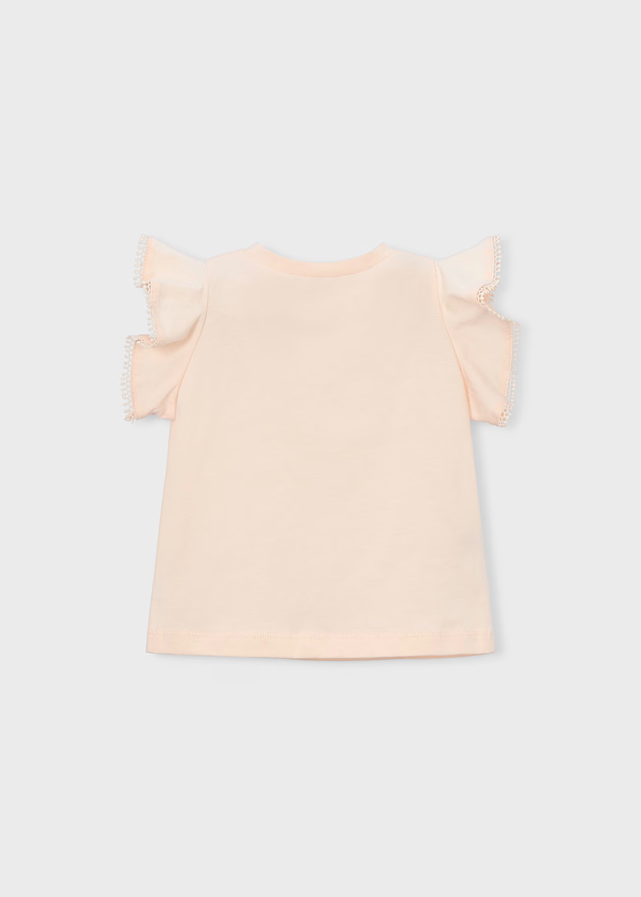 Girl Ruffled T Shirt - Salmon