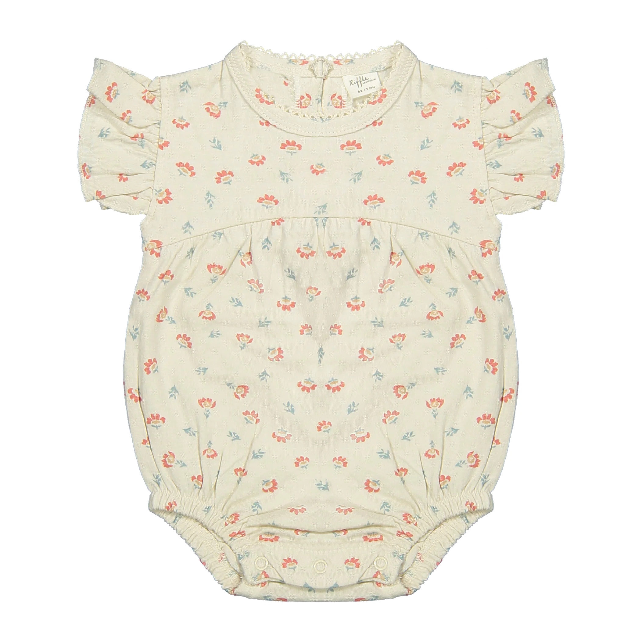 Romper Lisa - SS Pointelle Rib AOP-Little Sprout