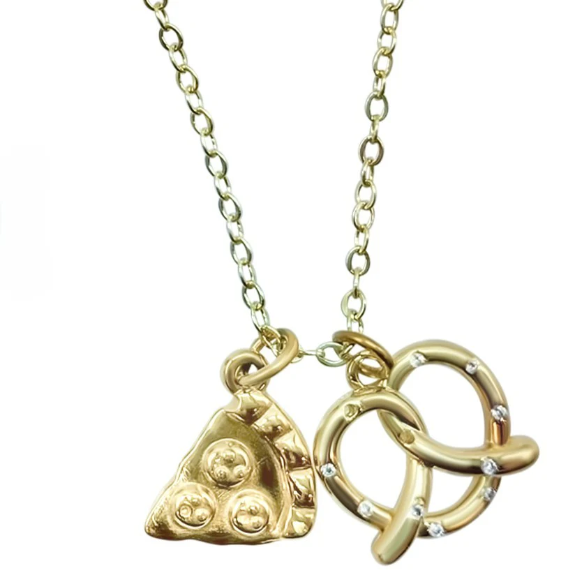 Bottleblond Pizza and Pretzel Necklace