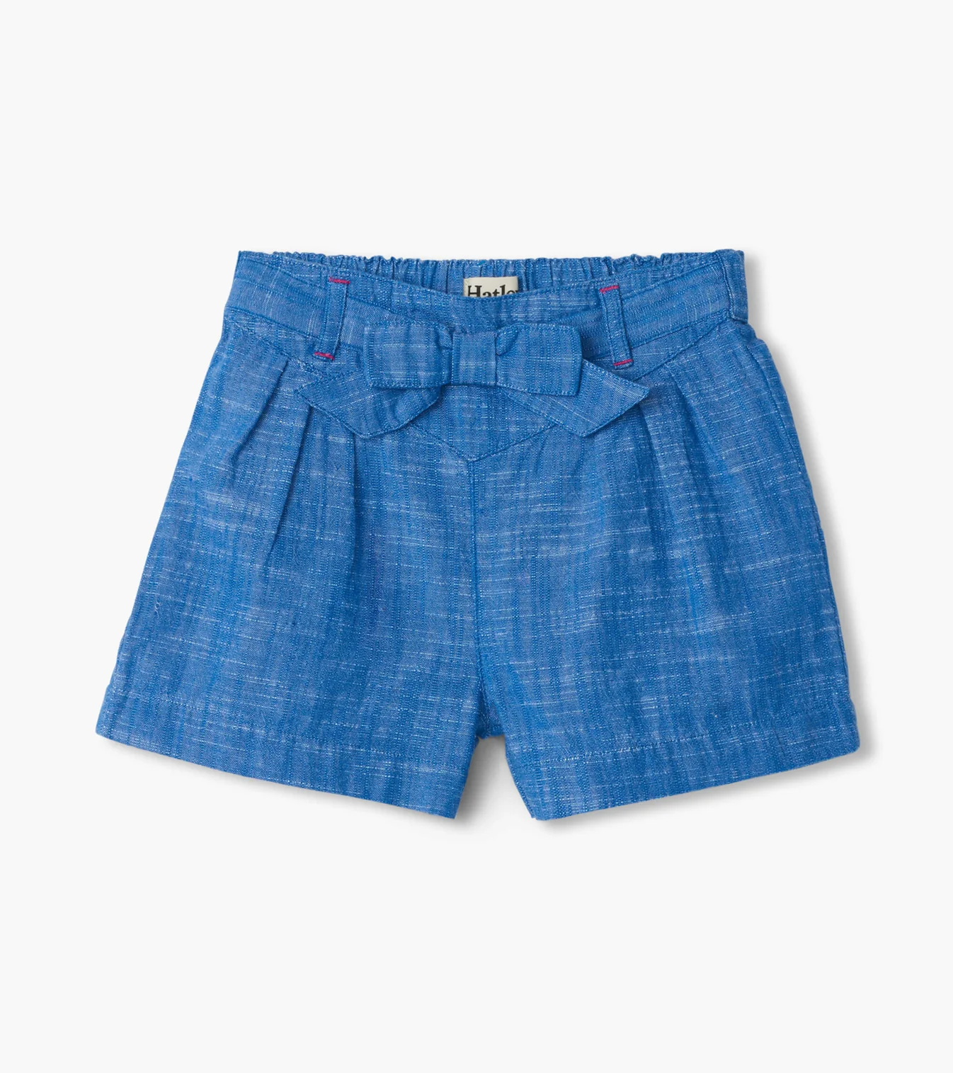 Belted Chambray Paper Bag Shorts - Bonnie Blue