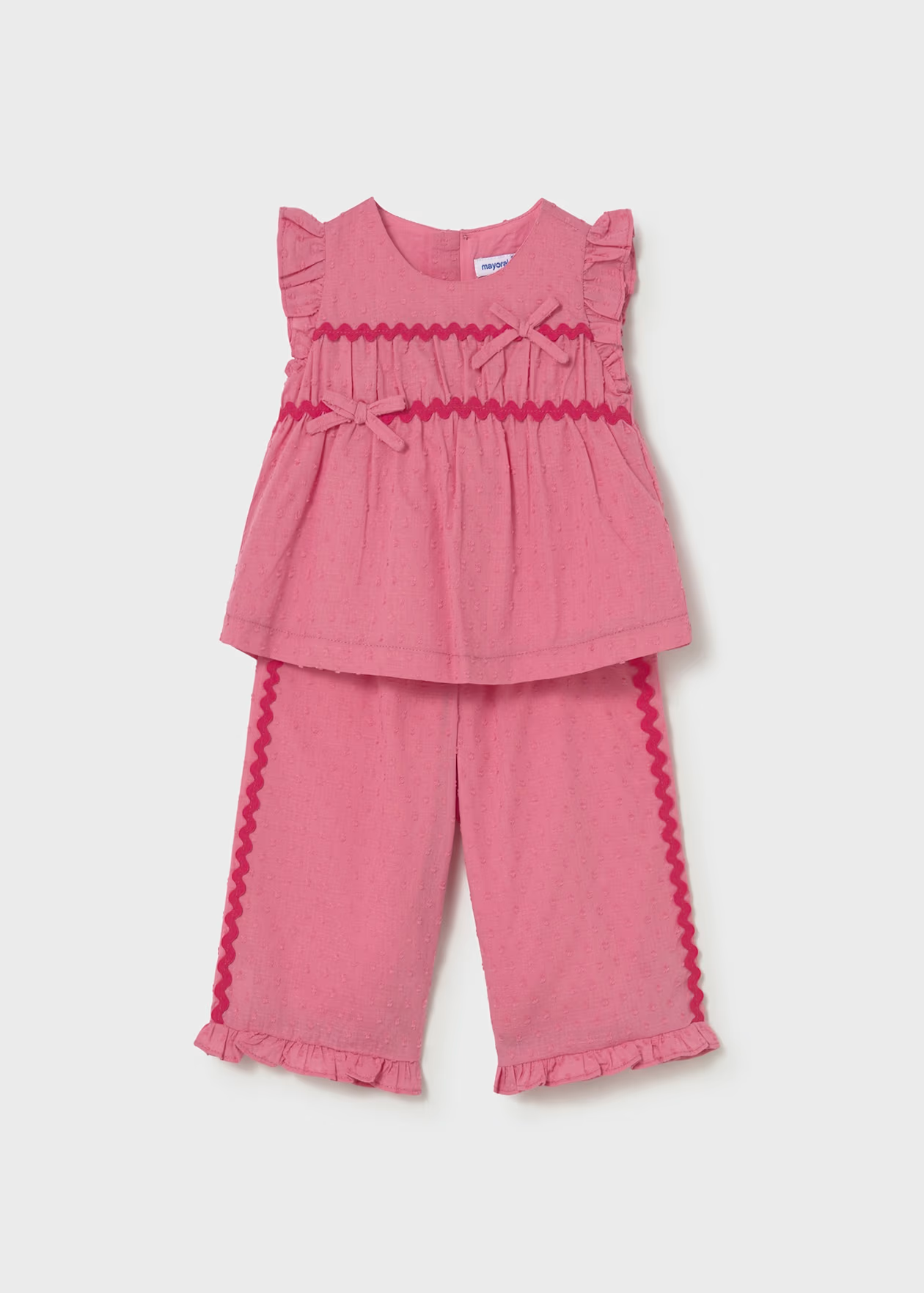 Mayoral Baby Girl Ruffled Pants and Blouse Set Geranium
