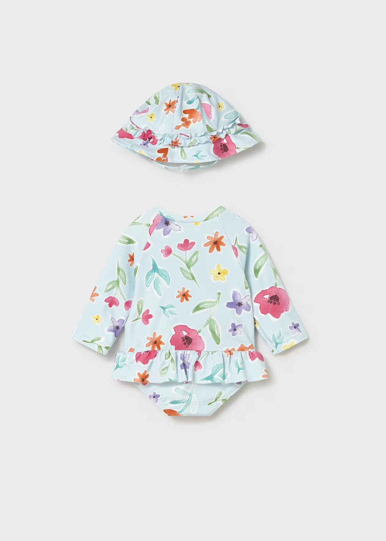 Newborn Girl 2 Piece Swim Set with Sun Protection - Hawaii