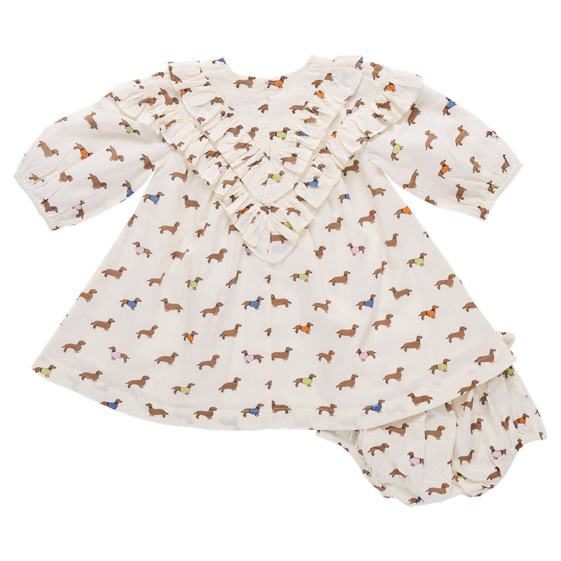 Baby Girls Everly Dress Set - Dachshunds in Sweaters