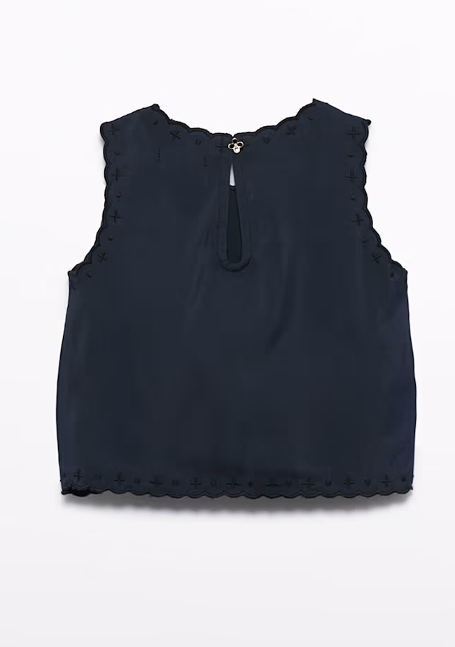 Embroidered Top - Black