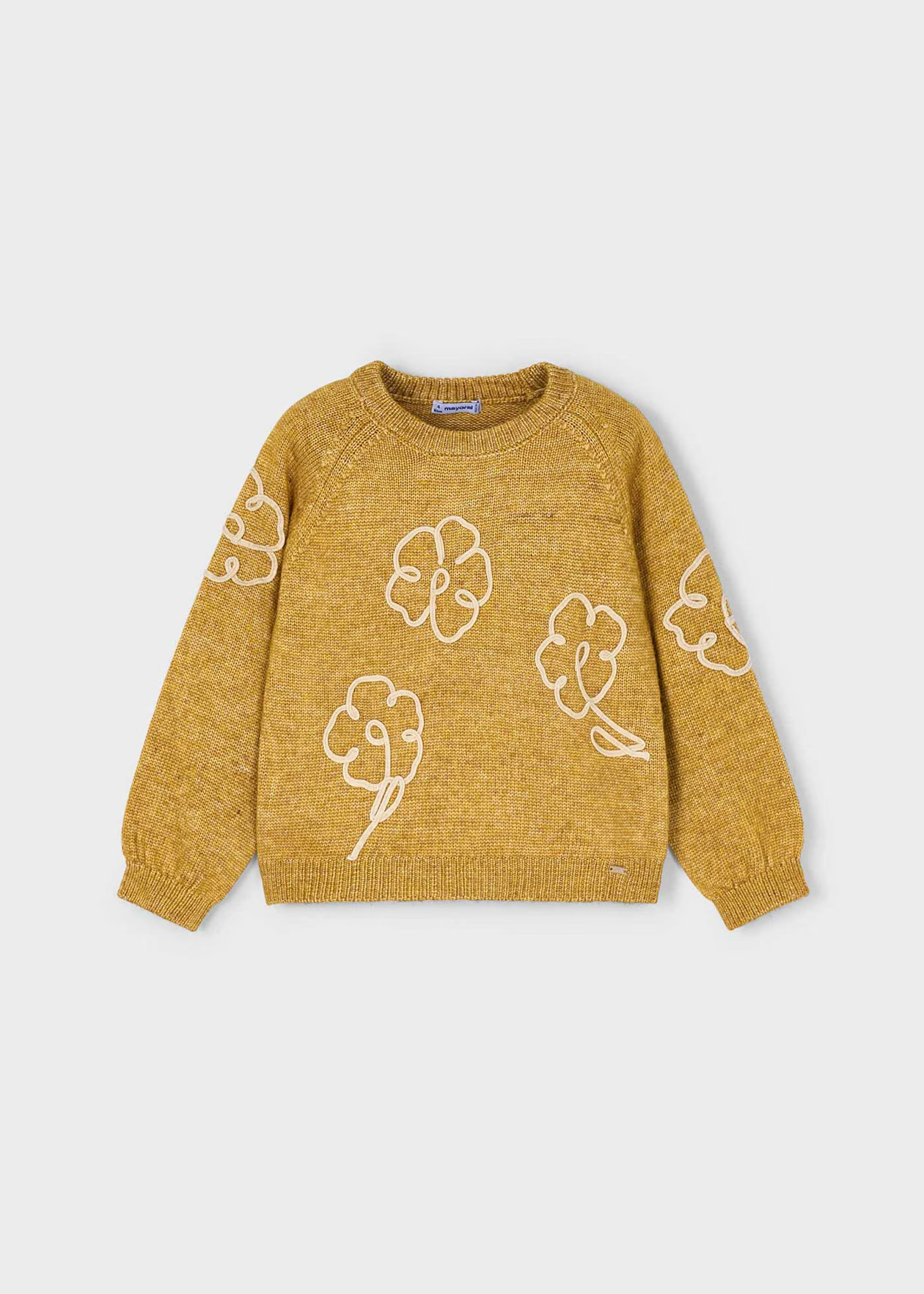 Applique Flower Sweater Mustard Little Sprout