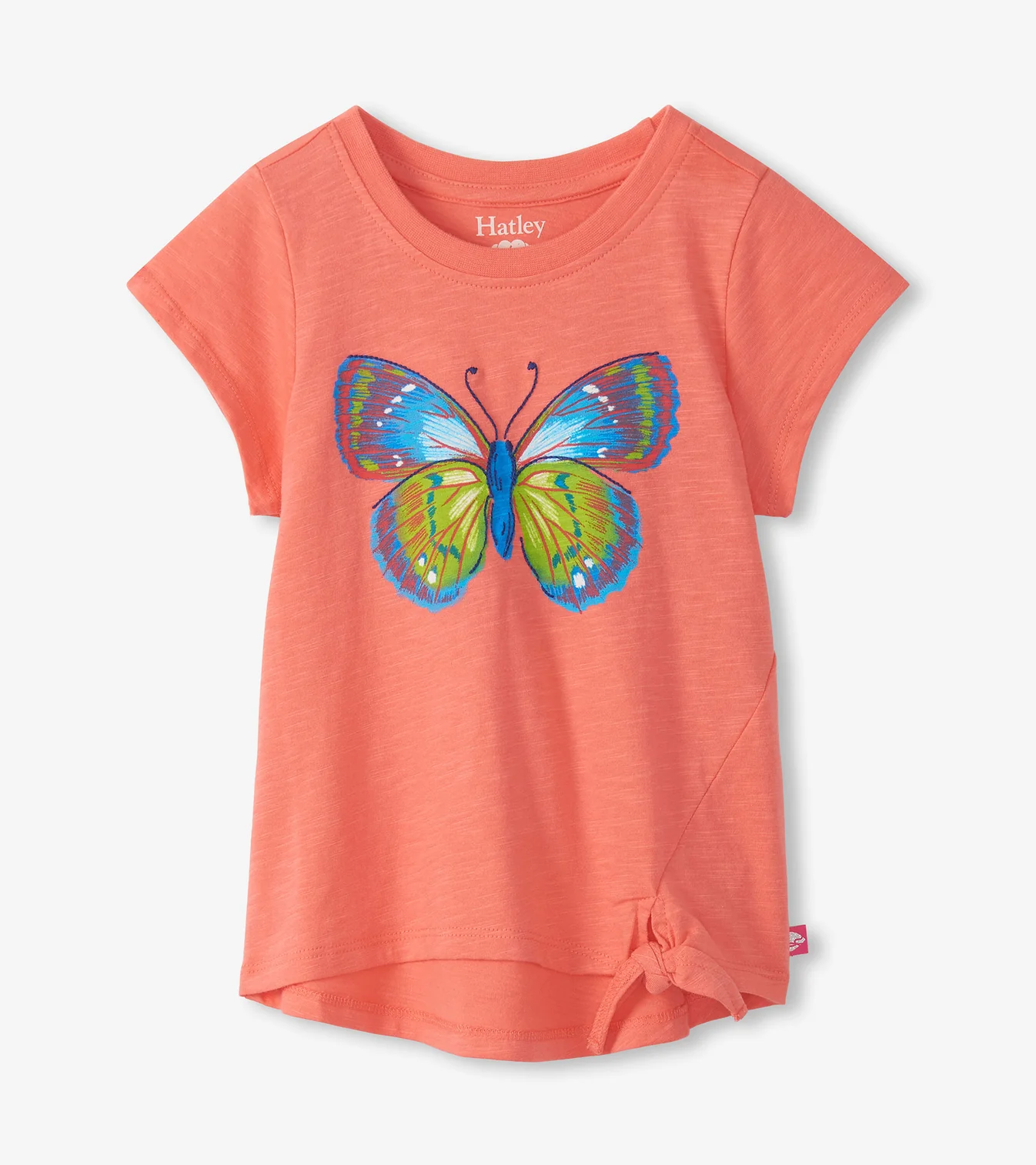 Hatley Butterfly Tie Front Tee Georgia Peach Little Sprout