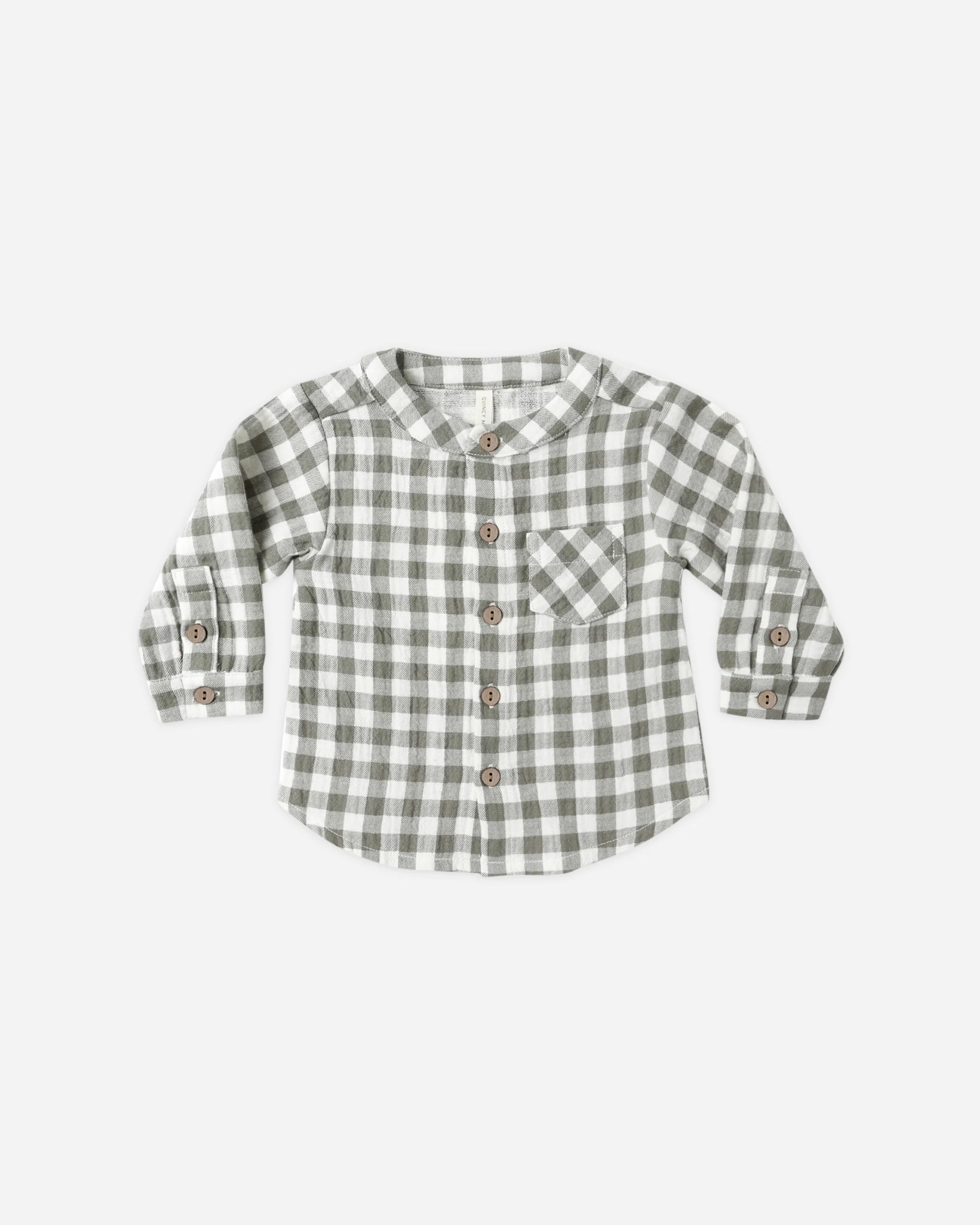 Quincy Mae Milo Shirt Forest Check Little Sprout
