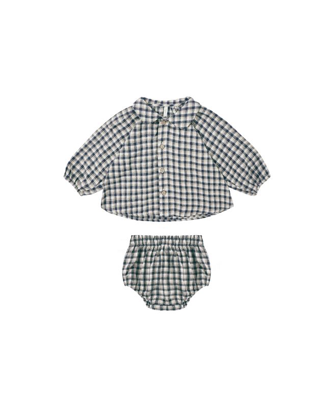 Nellie Set Navy Check Little Sprout
